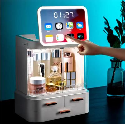 Boîte de rangement LED organisateur de maquillage avec affichage