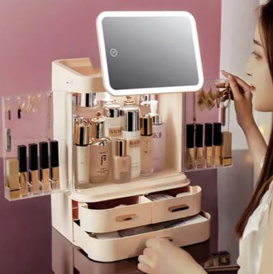 Boîte de rangement à écran LED pour maquillage et cosmétiques